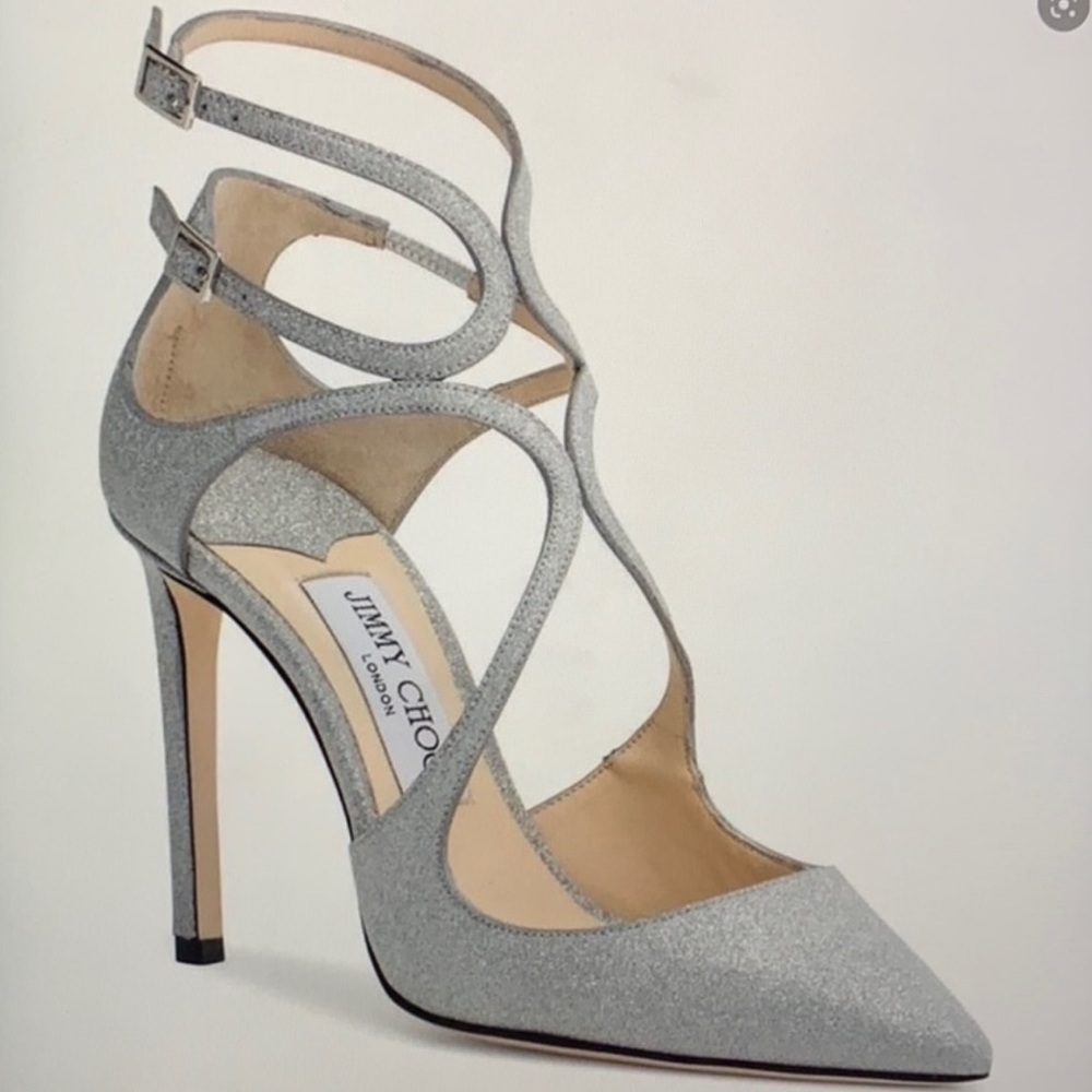 Jimmy Choo Lancer Silver Heels